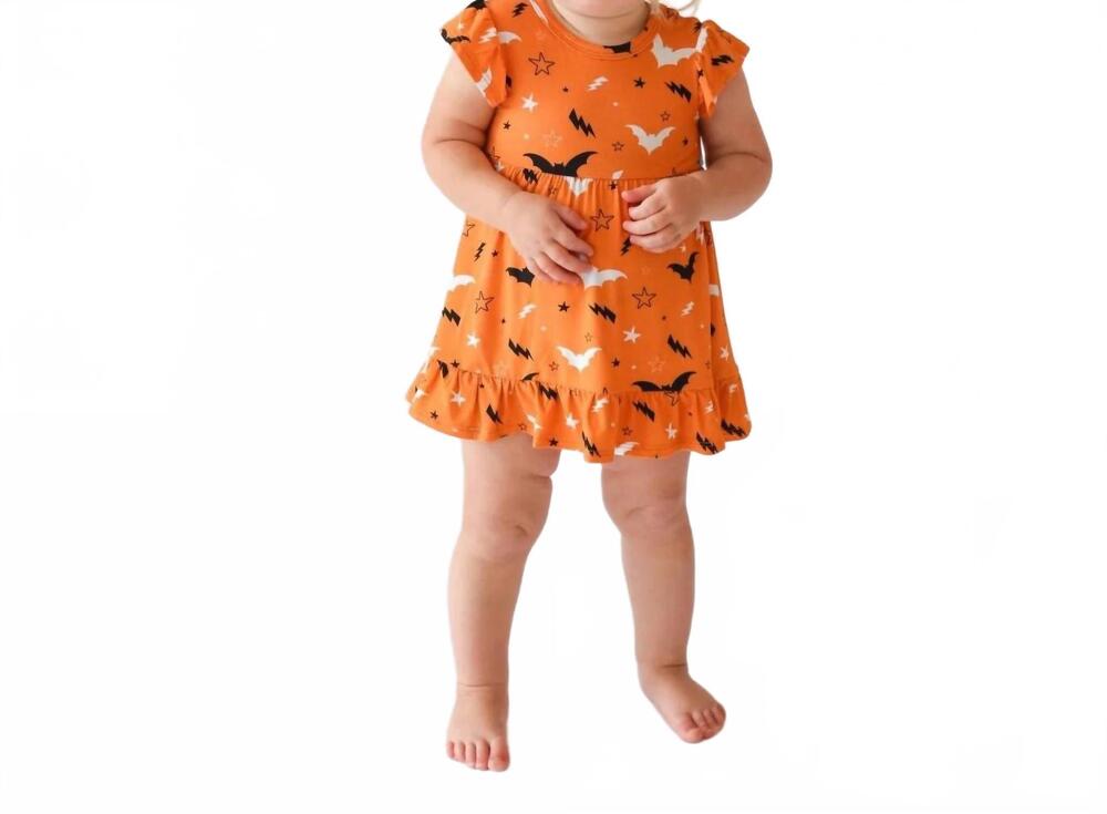 NEW POSH PEANUT hendrix capsleeve ruffled bodysuit dress in orange